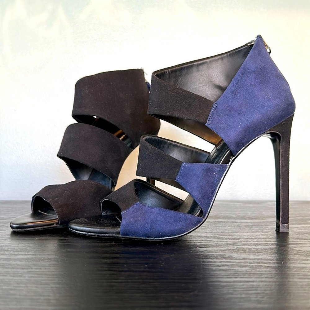 Zara 2-Tone Black and Blue Sandals